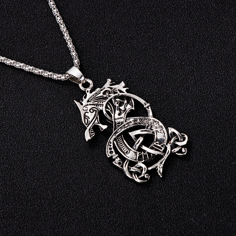 速卖通热销新品维京龙男士合金项链饰品批发霸气项饰pt489