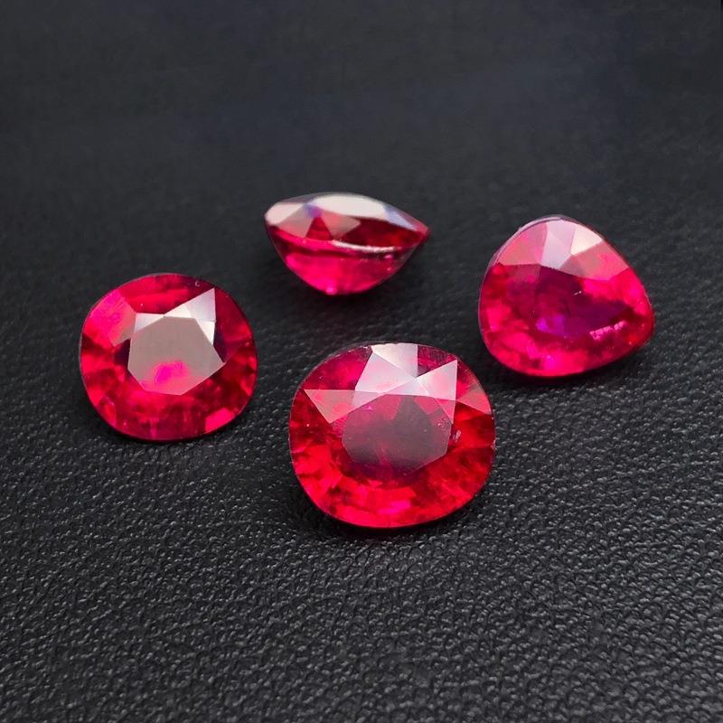 天然巴西鸽血红卢比来红碧玺椭圆水滴刻面宝石镶嵌18k金戒指吊坠7