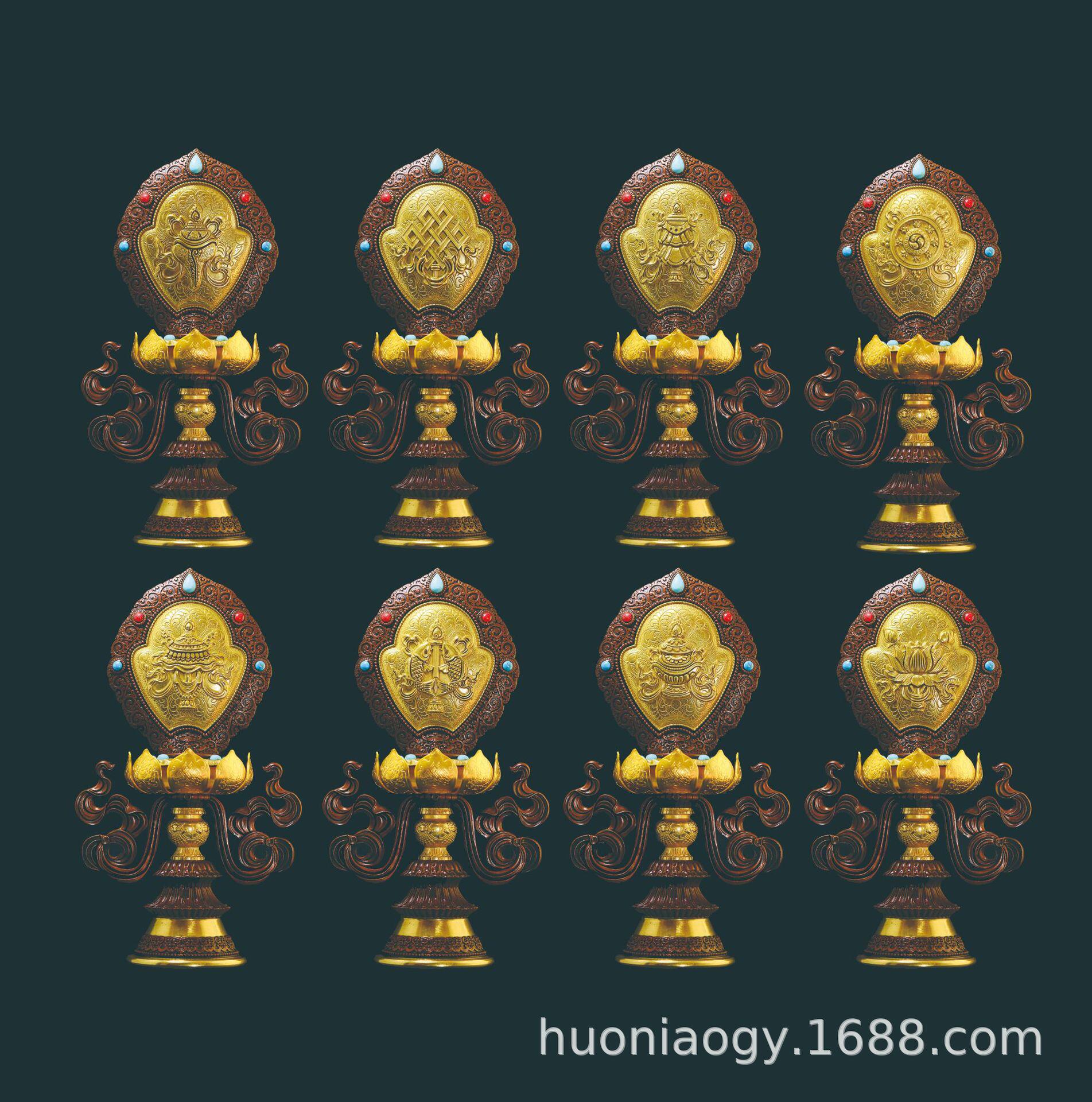 佛教用品 纯铜八吉祥摆件法器供品 法器吉祥八宝