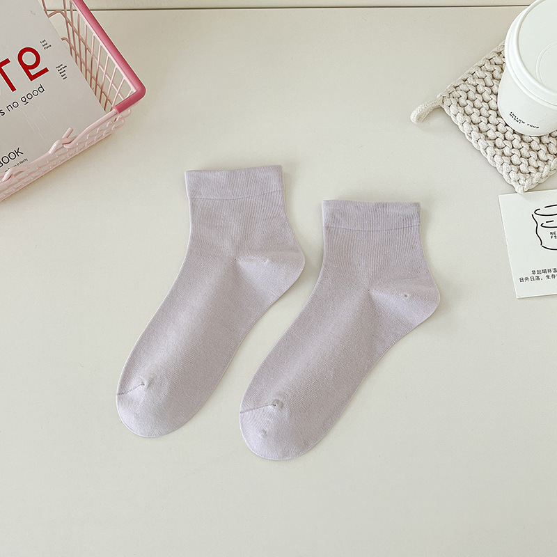 Summer Hot Socks Women's Thin Ins Japanese Simple All-Match Socks Breathable Low-Cut Women's Low Cut Socks