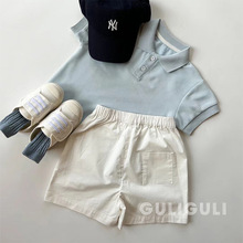 韩国童装男童套装夏季帅气宽松儿童短袖T恤休闲短裤宝宝两件套潮