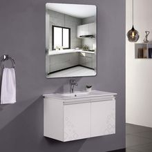 浴室镜简单易粘贴洗手间镜壁挂圆角边镜子可粘贴卫浴梳妆镜浴室镜