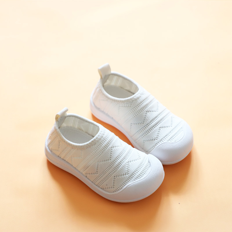 儿童室内鞋幼儿园小白鞋宝宝1-3岁 男童懒人鞋女童一脚蹬防滑软底