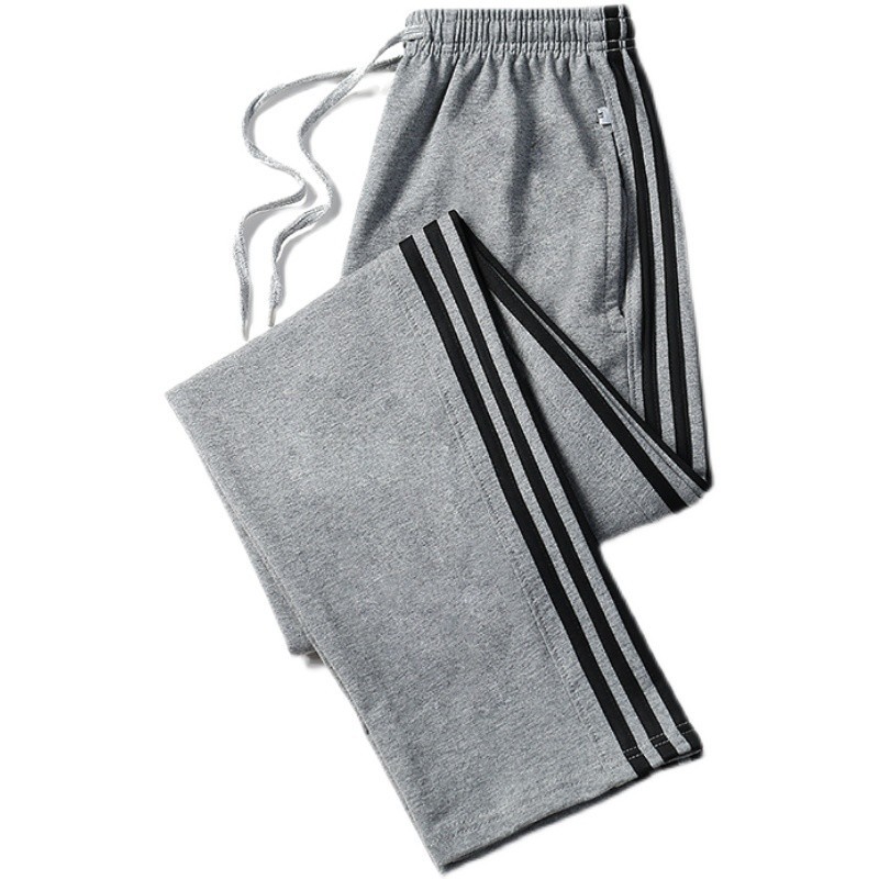 Men's Sweatpants Loose Straight Casual Pants Three Bars Uniform Pants Spring and Summer Sports Pants Versatile plus Size Pants