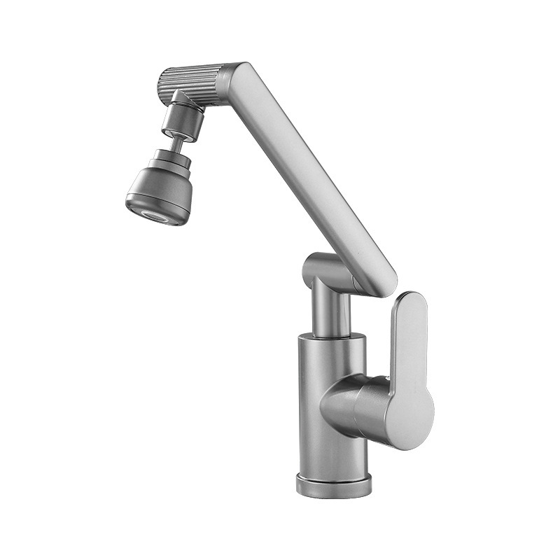 Washbasin Faucet Hot and Cold Dual-Purpose Lead-Free Bathroom Wash Basin Universal Rotating Faucet Basin Mechanical Arm Water Tap