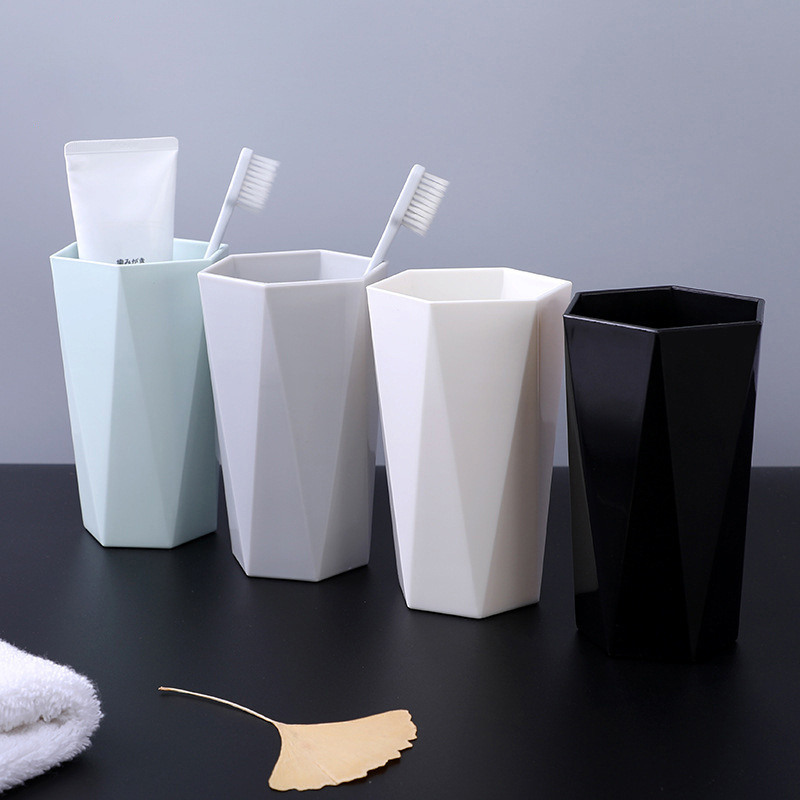 Supply Household Nordic Color Diamond Washing Cup Tooth Cup Plastic Fashion Minimalist Creative Gargle Cup Wholesale