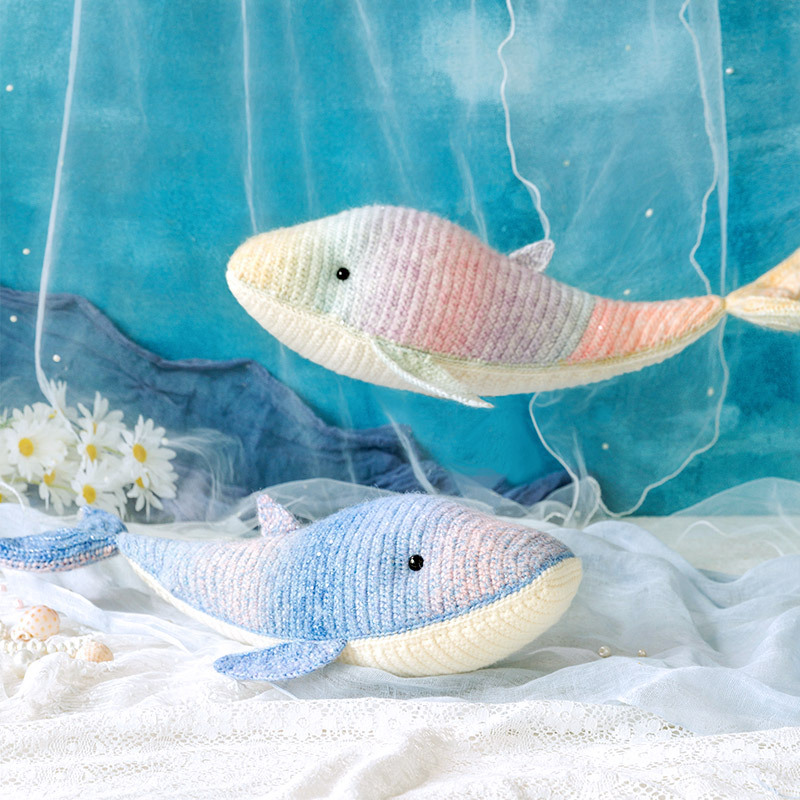 苏苏姐家鲸鱼大玩偶玩偶diy钩针编织娃娃抱枕毛线团材料包譱-阿里巴巴