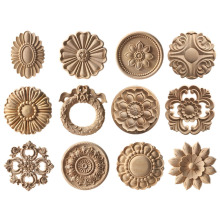 Wood Carved Onlay Appliques for Furniture Cabinet Unpainted