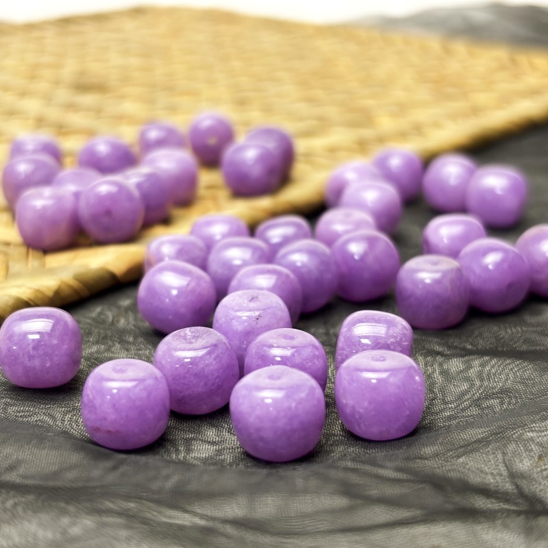 丁香紫玉桶珠散珠路路通diy饰品佛珠项链手工串珠紫色珠手链配珠