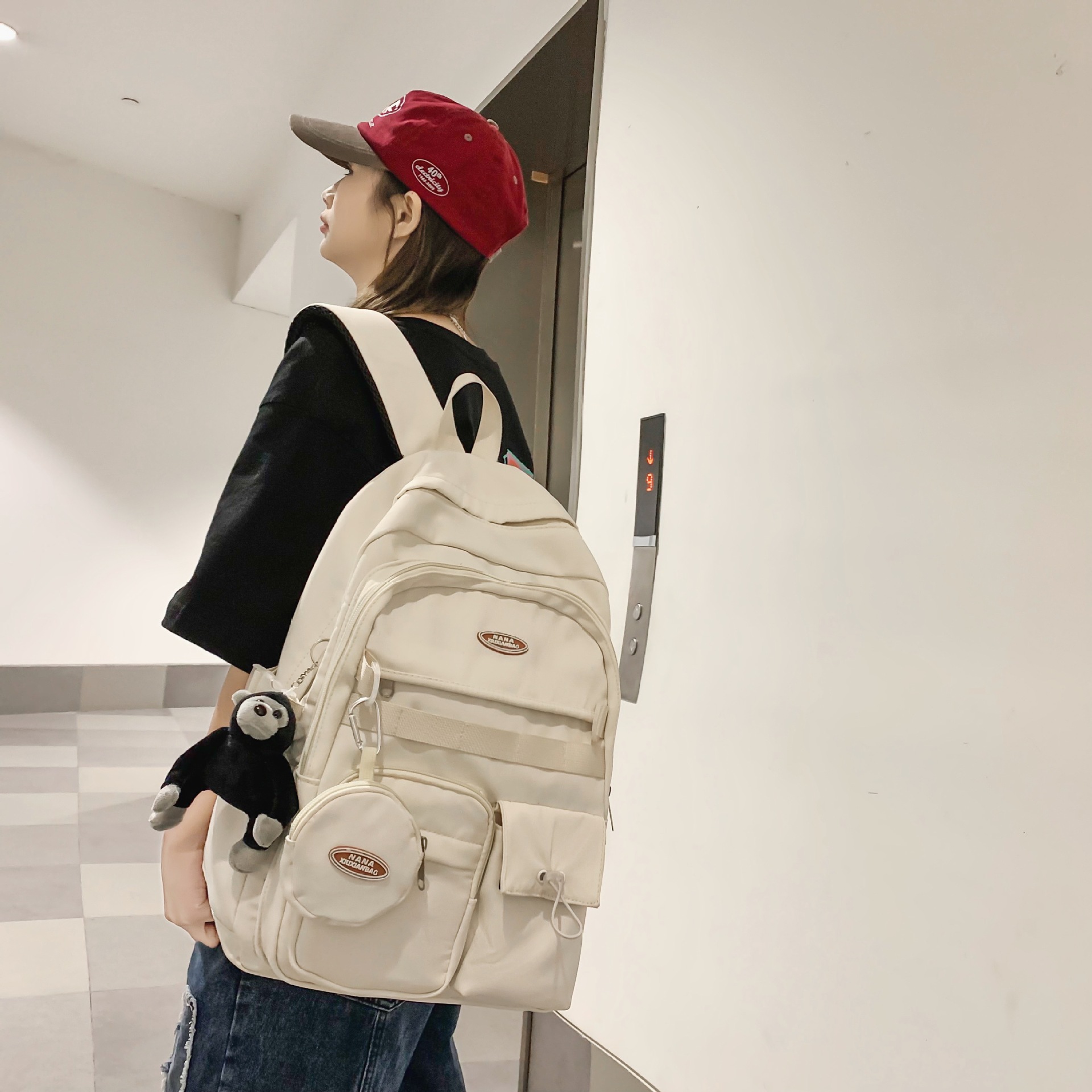 Cross-Border New Arrival Trendy Brand Backpack Female Couple Early High School and College Student Campus Schoolbag Travel Backpack