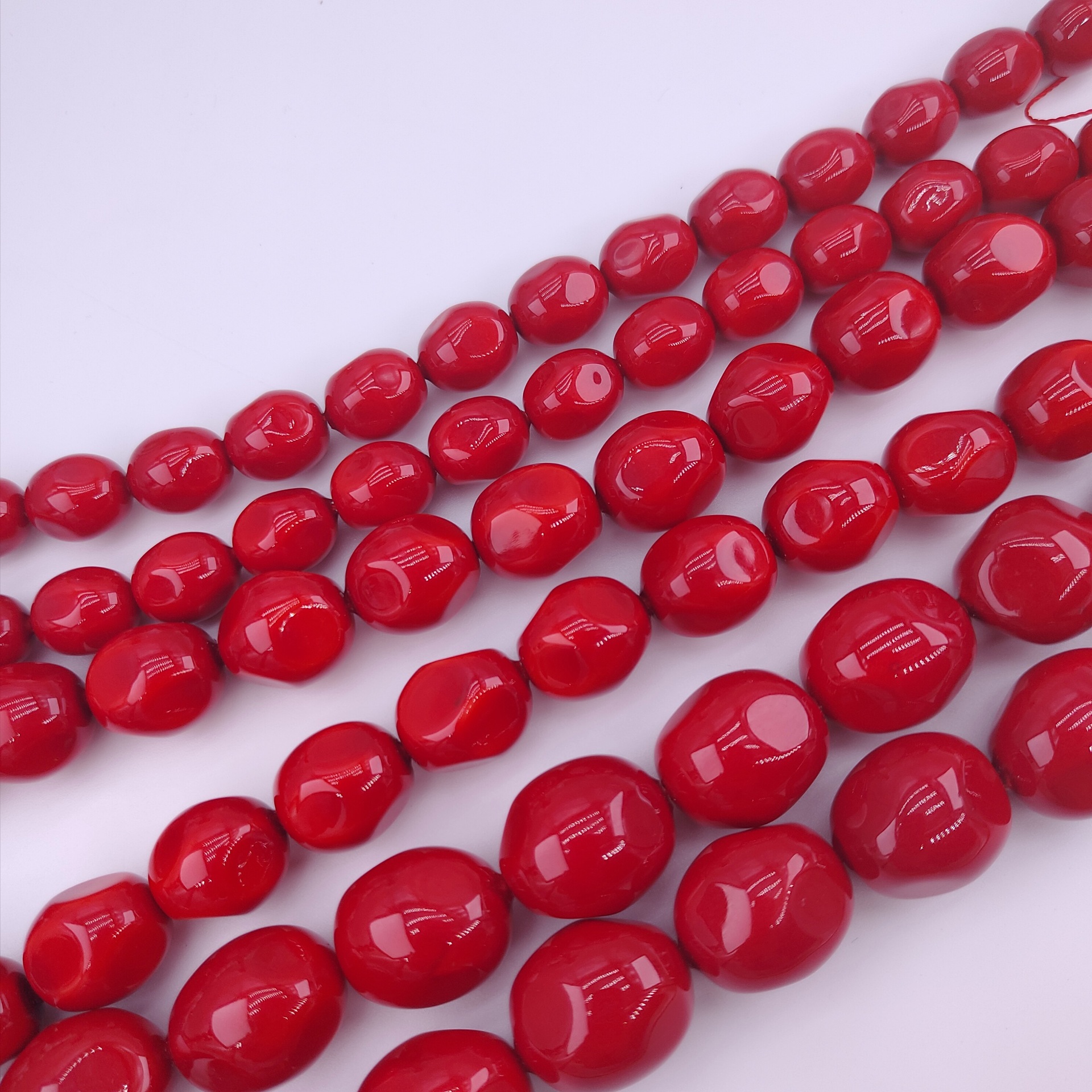 仿巴洛克异形珍珠 贝壳珠红色串珠通孔diy饰品配件材料批发