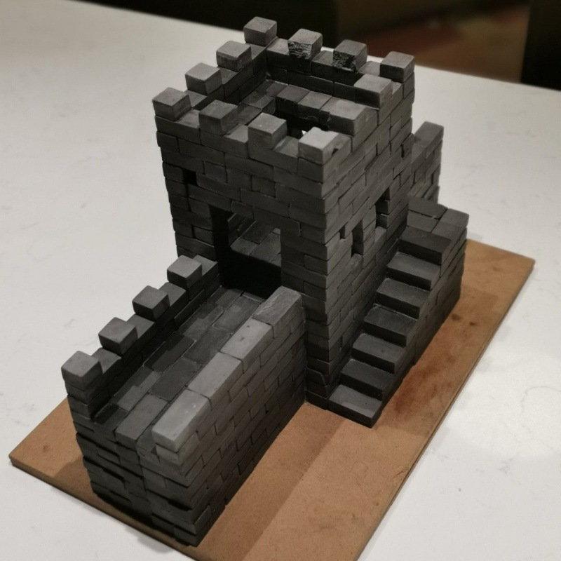 砖头模型砖块迷你微景观仿真小房子红青砖头玩具沙盘diy建筑材料