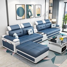 Ps布艺沙发小户型客厅沙发组合可拆洗出租房套装简约现代皮配布家