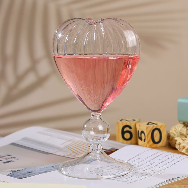 Creative Glass Heart-Shaped Goblet