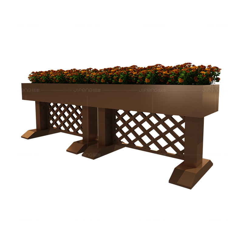 定制不锈钢花池花箱公园广场绿植花箱商业街长方形围栏花槽花钵