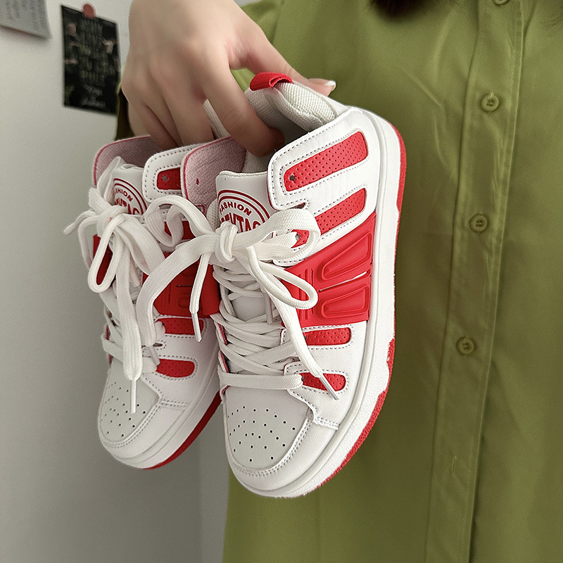 国潮ulzzang复古学院风面包鞋春季街拍港味休闲板鞋男