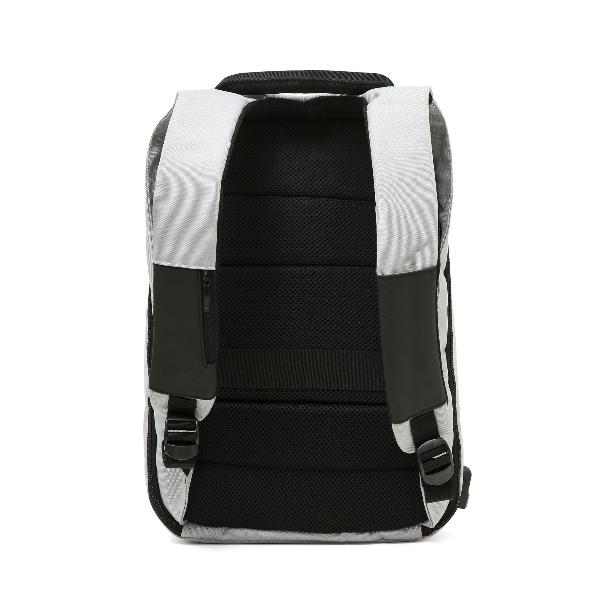 双肩背包学生书包男底部带usb休闲包带锁电脑包灰配黑韩版商务男