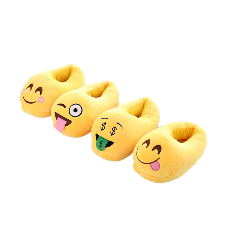 厂家批发emoji拖鞋表情棉拖卡通情侣棉拖家居棉鞋毛绒拖鞋定 制