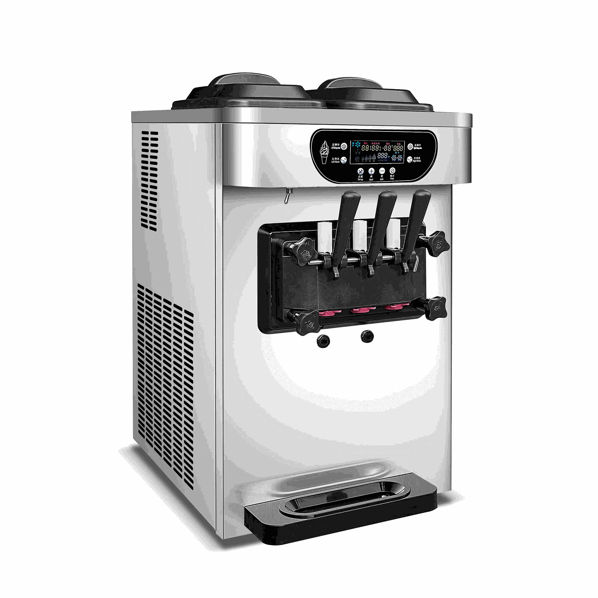 商用冰淇淋机台式圣代机全自动网红软冰激凌机三色甜筒