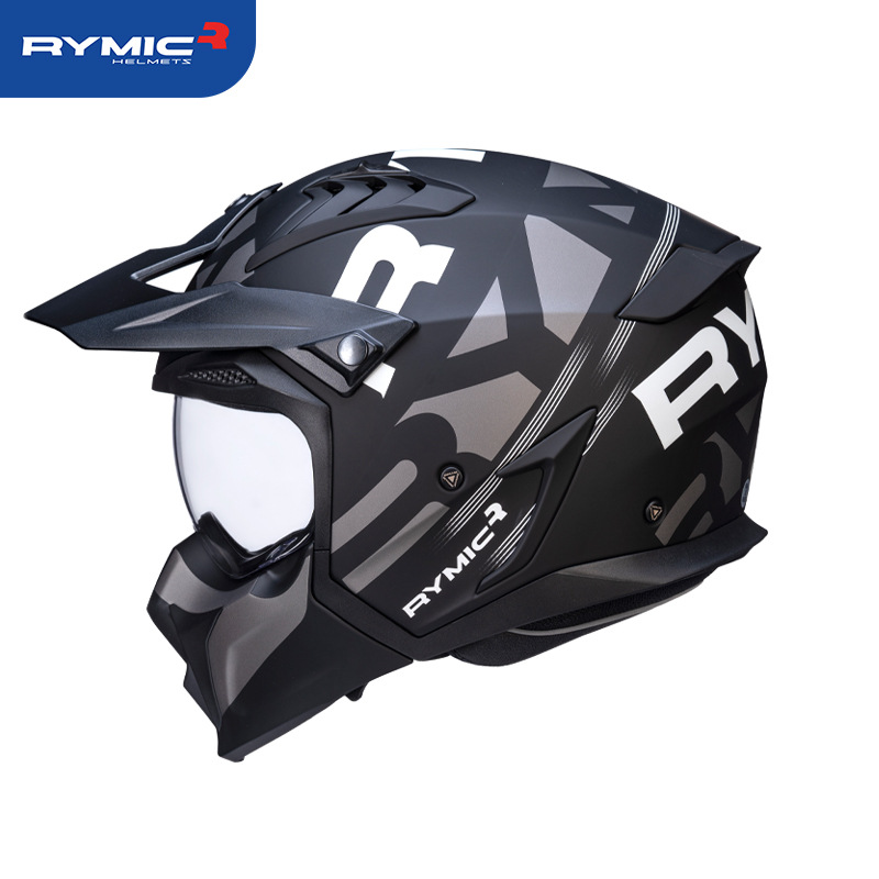 rymic复古头盔男摩托车mo9组合拉力全盔街霸哈雷机车3c认证国标摩