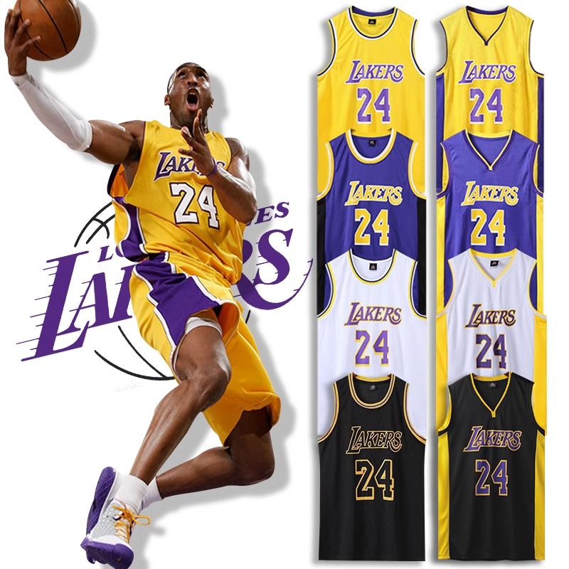詹姆斯球衣科比24号湖人球服杜兰特库里欧文球衣儿童篮球服套装男