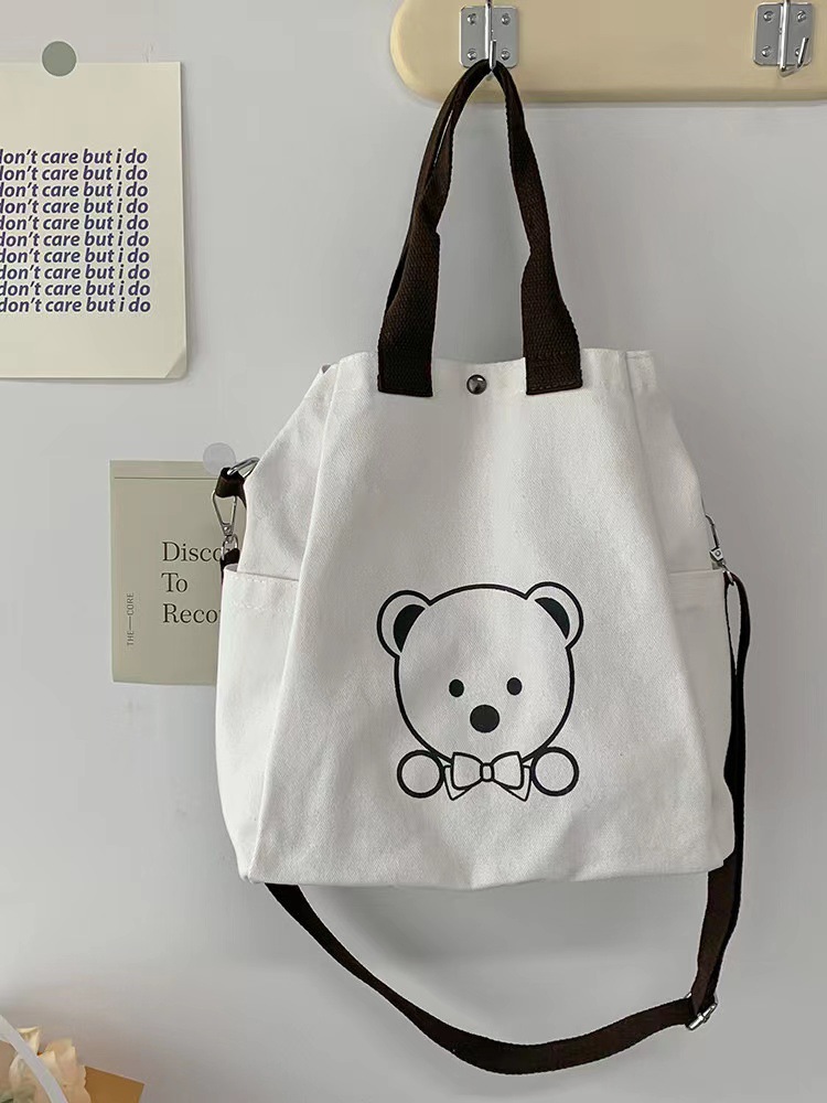 Canvas Bag 2022 Summer New Fashion Printed Shoulder Bag Large Capacity Primary and Secondary School Students Tuition Bag Handbag