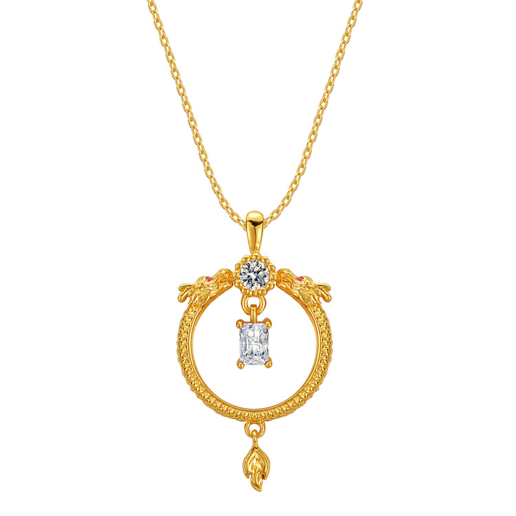 2024龙项链本命年镶钻金龙吊坠霸气中国龙毛衣链十二生肖飞龙项链