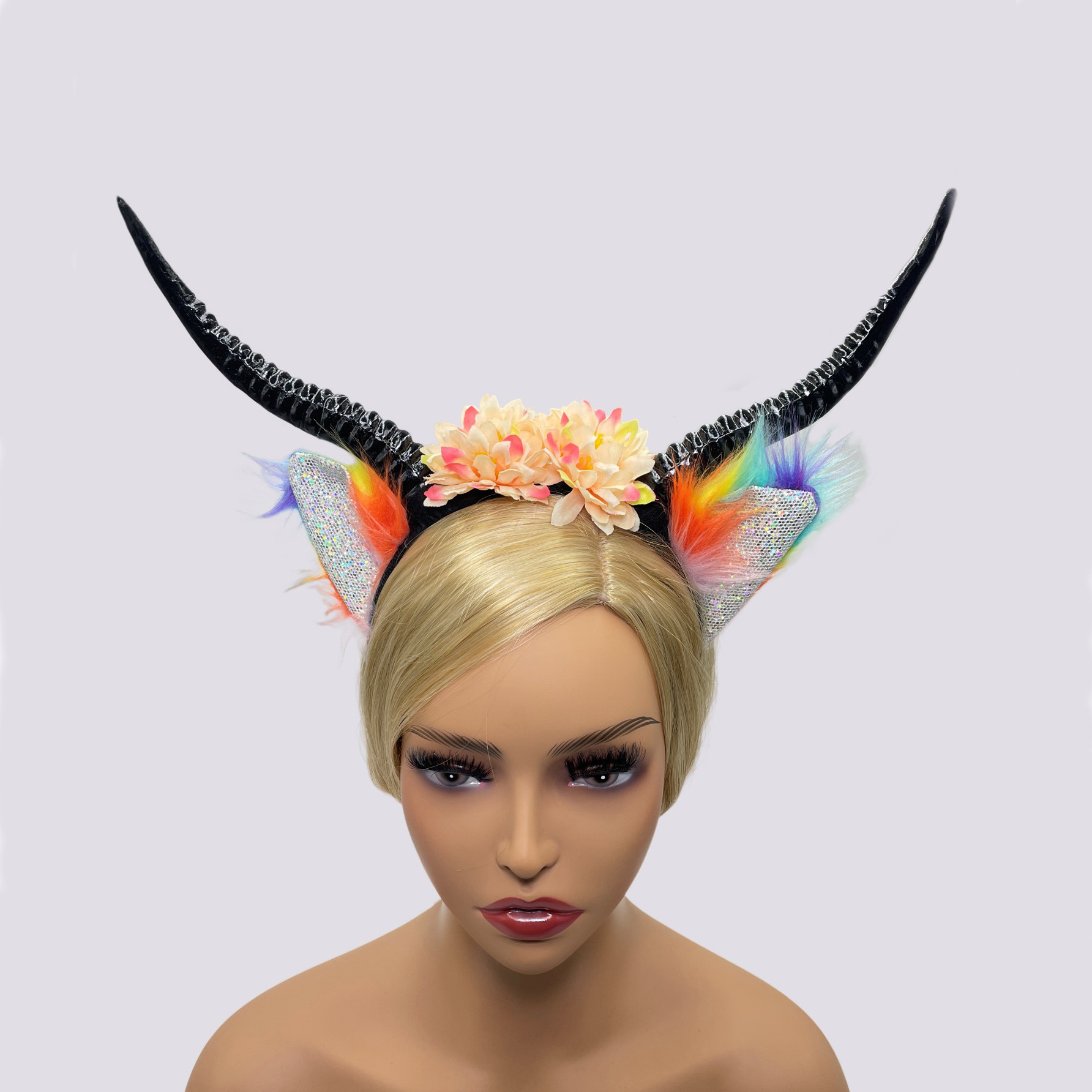 跨境节日派对牛头头扣 舞台演出夸张装扮 万圣节牛角发箍厂家直销