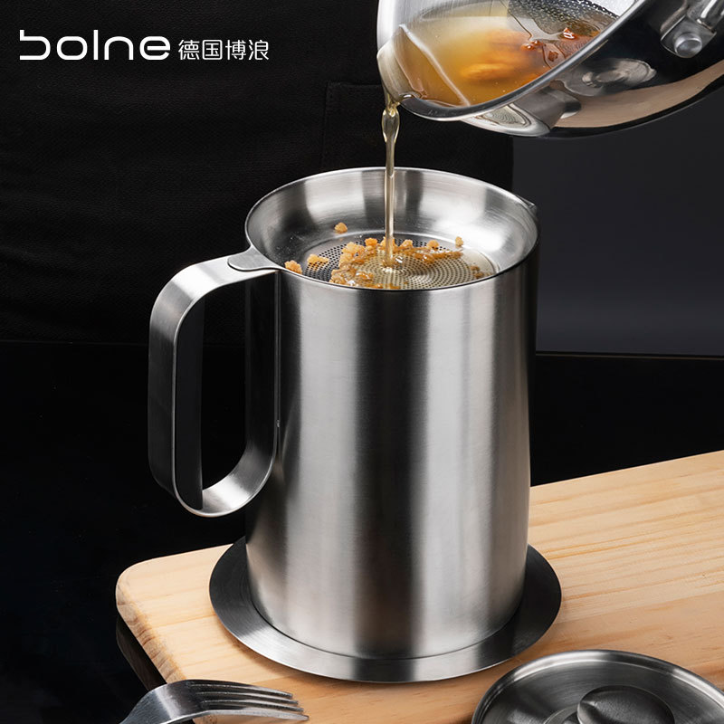 不锈钢厨房控油壶过滤罐炸油滤油神器大容量油渣隔油器储油罐带盖