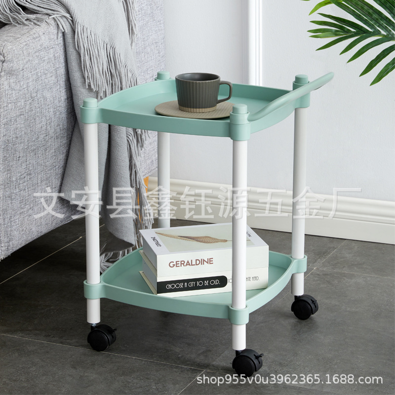 Square Storage Trolley Floor Multi-Tier Movable Household Trolley Square Storage Rack for Kitchen and Living Room