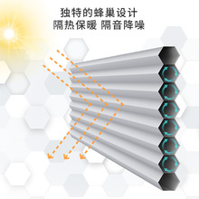 免打孔安装内开窗蜂巢帘遮光遮阳隔热浴室卫生间升降拉卷百叶窗帘