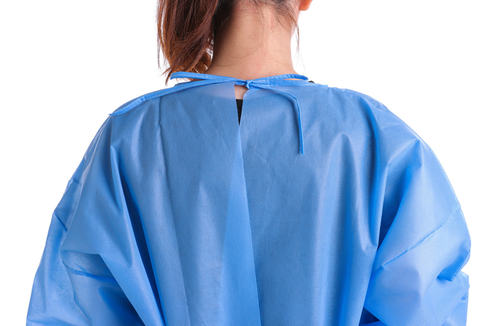 一次性隔离衣sms防护服防尘无纺布防护服蓝色针织袖口