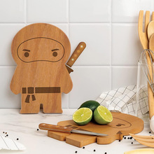 竹制砧板卡通忍者带刀菜板创意异形竹菜板家用水果蔬菜宝宝辅食板