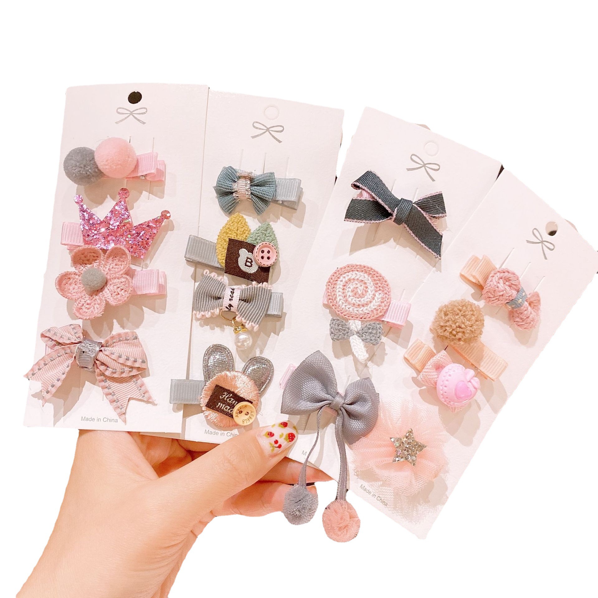 New Baby Hair Accessories Bangs Clip Girls' Hairpin Headdress Clip Korean Style Pink Suit Children's Jewelry Hairpin