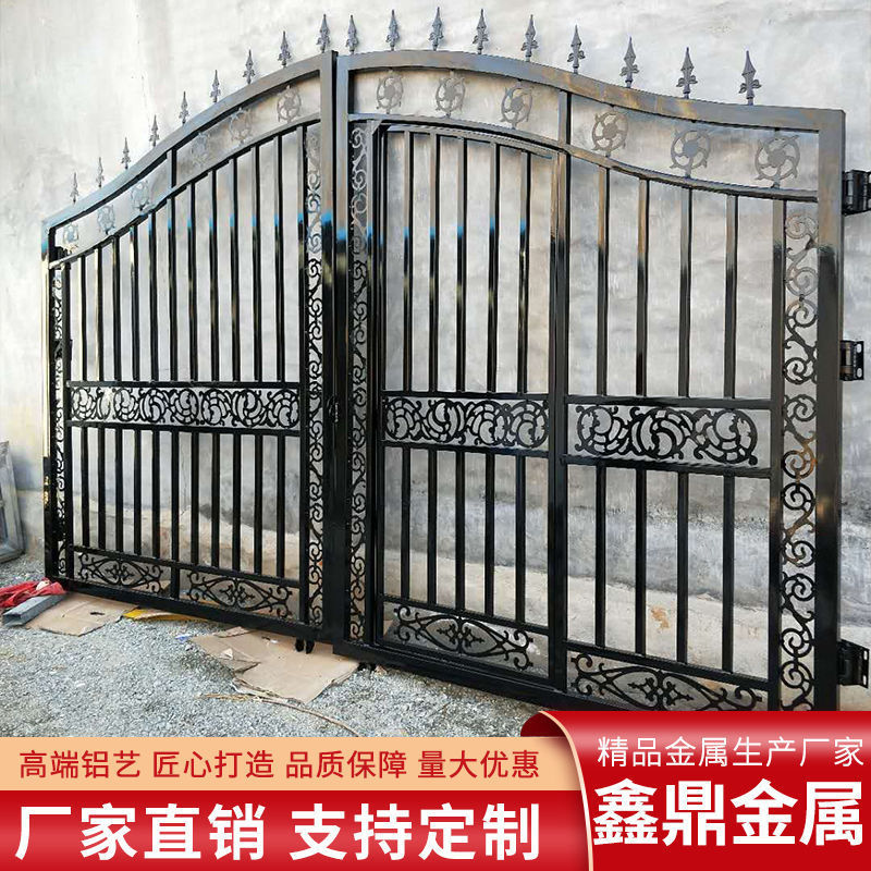 铁艺大门别墅庭院对开门农村院子入户门户外围墙双开门小区电动门