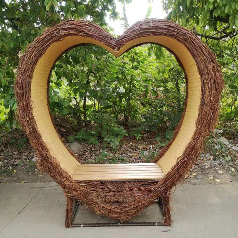 户外景观道具落地网红巴厘岛藤编鸟巢吊椅室外秋千景区打卡拍摄