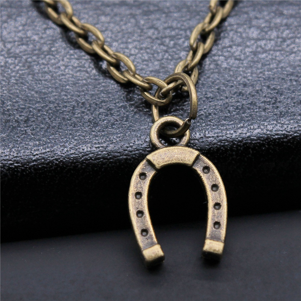 马蹄铁吊坠项链复古合金饰品外贸跨境欧美流行厂家直销