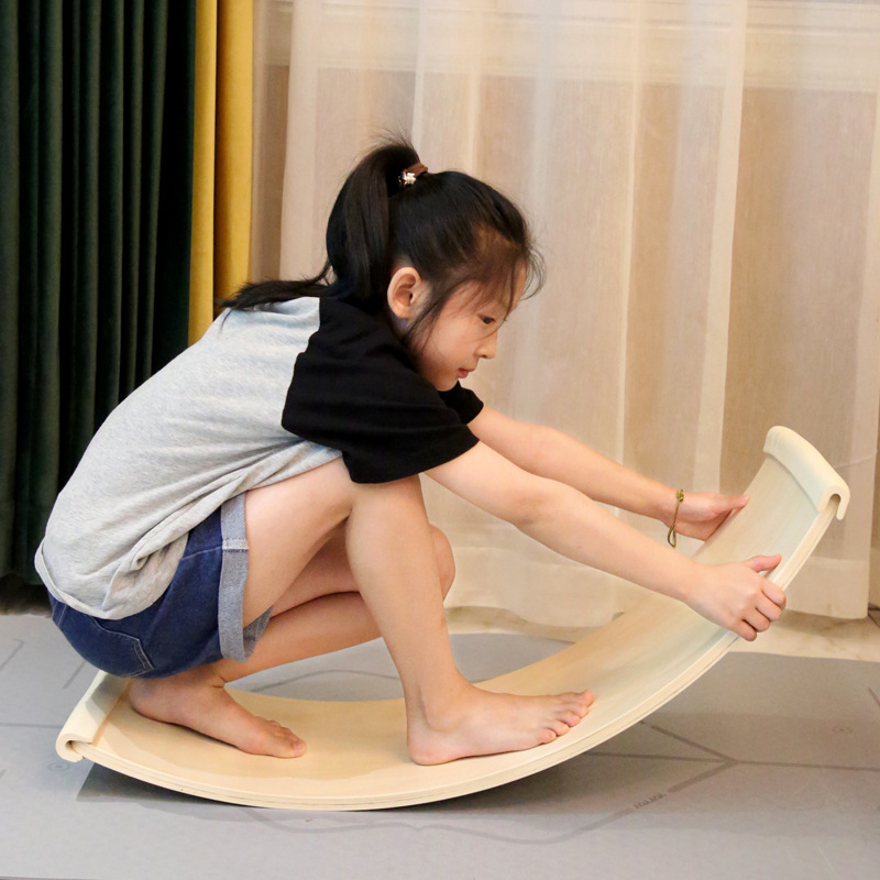 Kindergarten Sensory Training Equipment Wood Surf Balance Board Smart Board Children‘s Early Education Curved Board Exercise Balance Wooden Toys