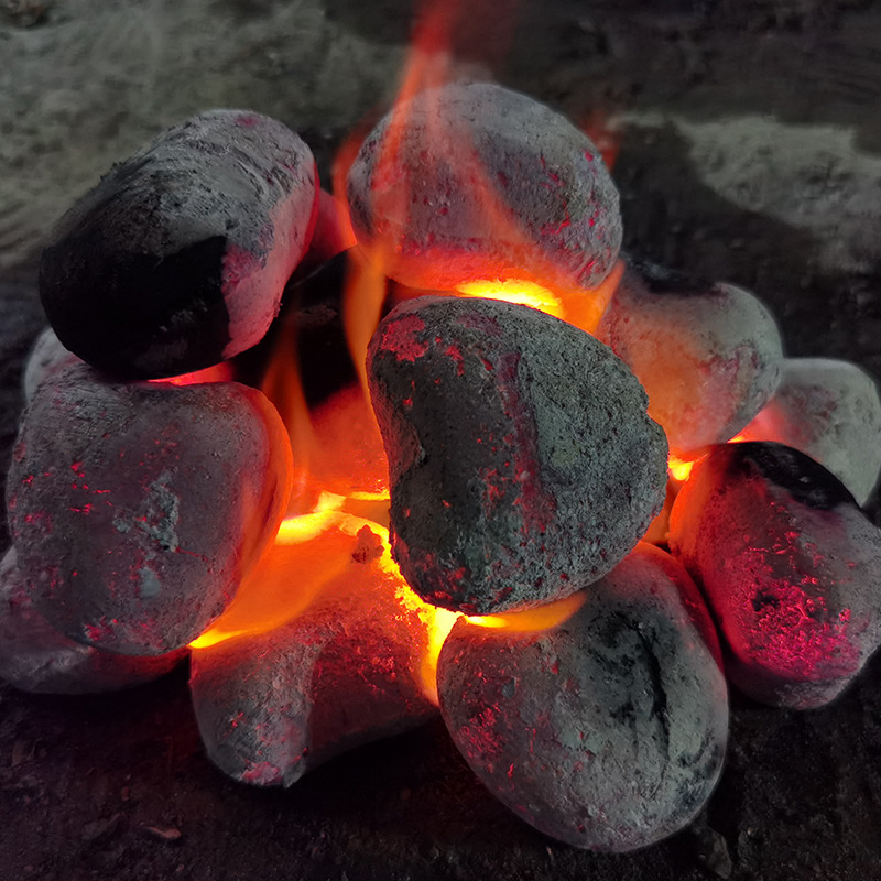 兰炭焦碳果木炭无烟煤块烧烤碳家用全套架子夹子取暖烤肉烤火竹炭