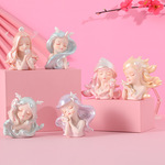 海洋女孩系列可爱精致小摆件 树脂汽车蛋糕烘焙装饰女生生日礼物