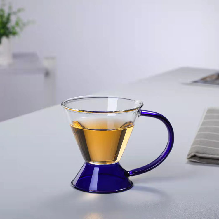 cup color high borosilicate glasses single layer household daily tea making tea cup with handle fruit drink cup
