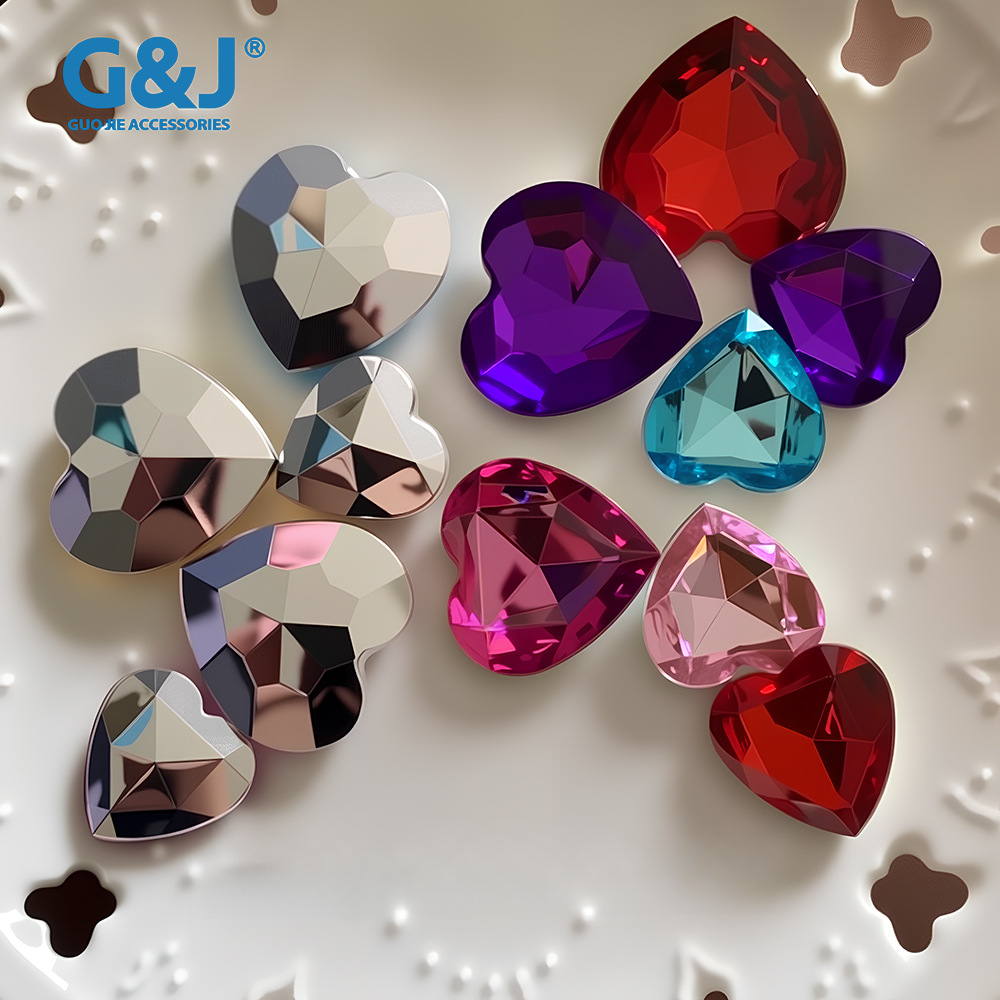 桃心尖底钻仿台湾压克力钻塑料玩具头饰魔法棒装饰爱心珠片厂家