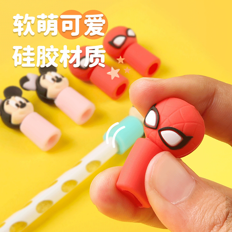 Plastic Cap of a Pen Soft Glue Children Cartoon Pen Sleeve Pooh Bear Cute Pencil Cover Marvel Pencil Cap Cap of a Pen Wholesale