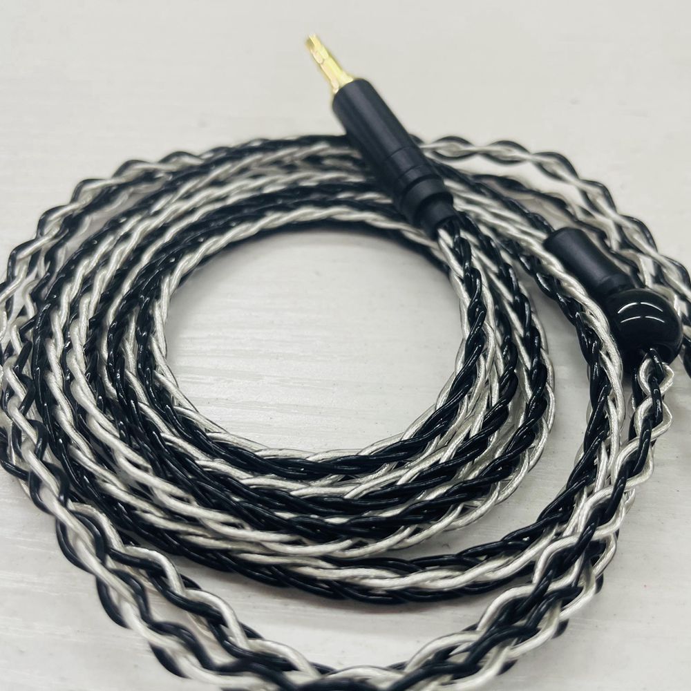 八股单晶铜镀银黑白混编mmcxqdcie80tfz0.78定制耳机升级音频线