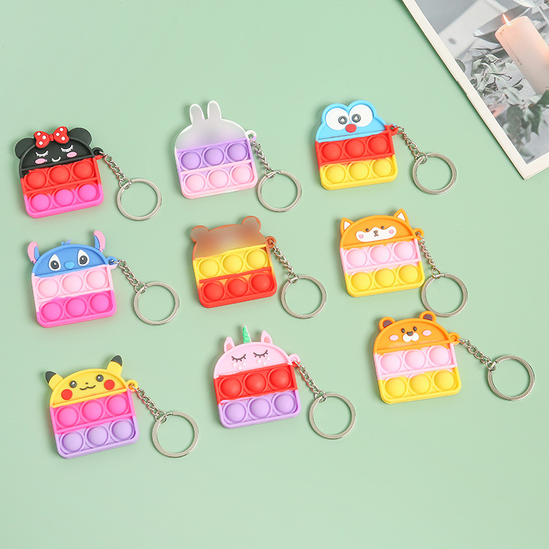 Mini Pendant Toy Rat Killer Pioneer Keychain Cross-Border New Arrival Bubble Music Puzzle Pressure Relief Silica Gel Key Chain