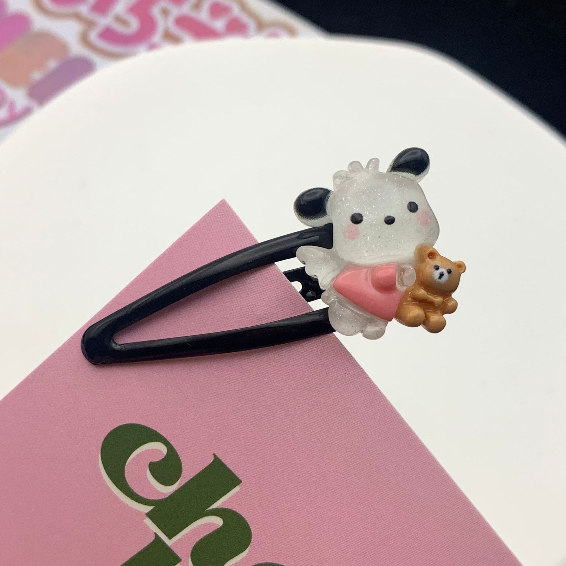 Cute Transparent Pacha Dog Bb Clip Ins Sweet Girl Side Clip Pacha Dog Cartoon Barrettes Student Bang Clip Hair