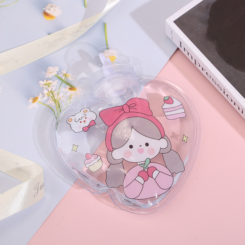 New Creative Cartoon Hot Water Bag Water Injection Large Heart Transparent Hot-Water Bag Portable Warm Belly Mini Hot Water Bag