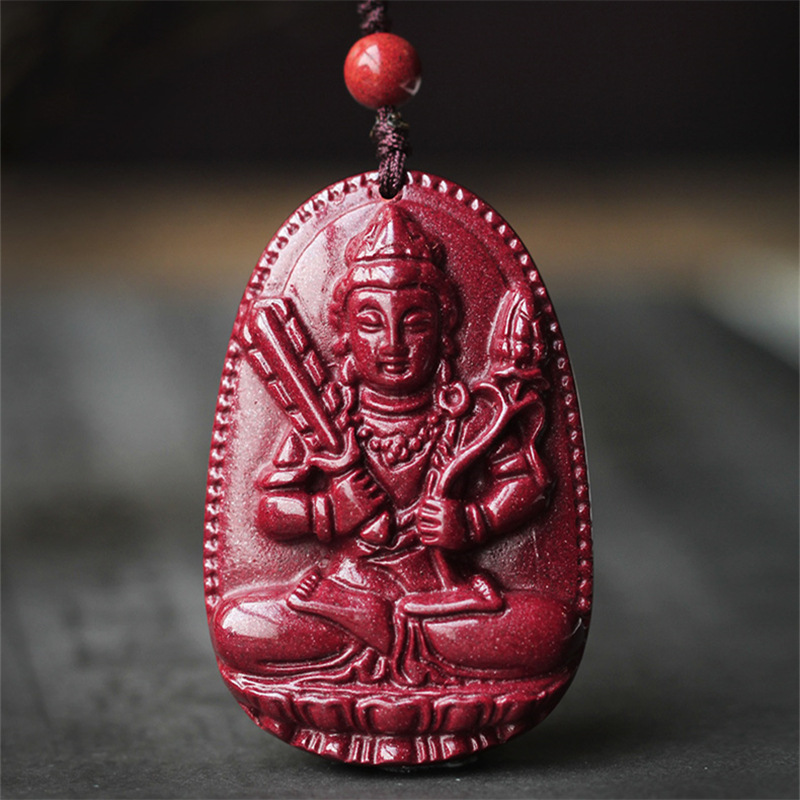 朱砂守护神吊坠紫金砂本命年生肖虎兔年本命佛朱砂项链生肖守护神