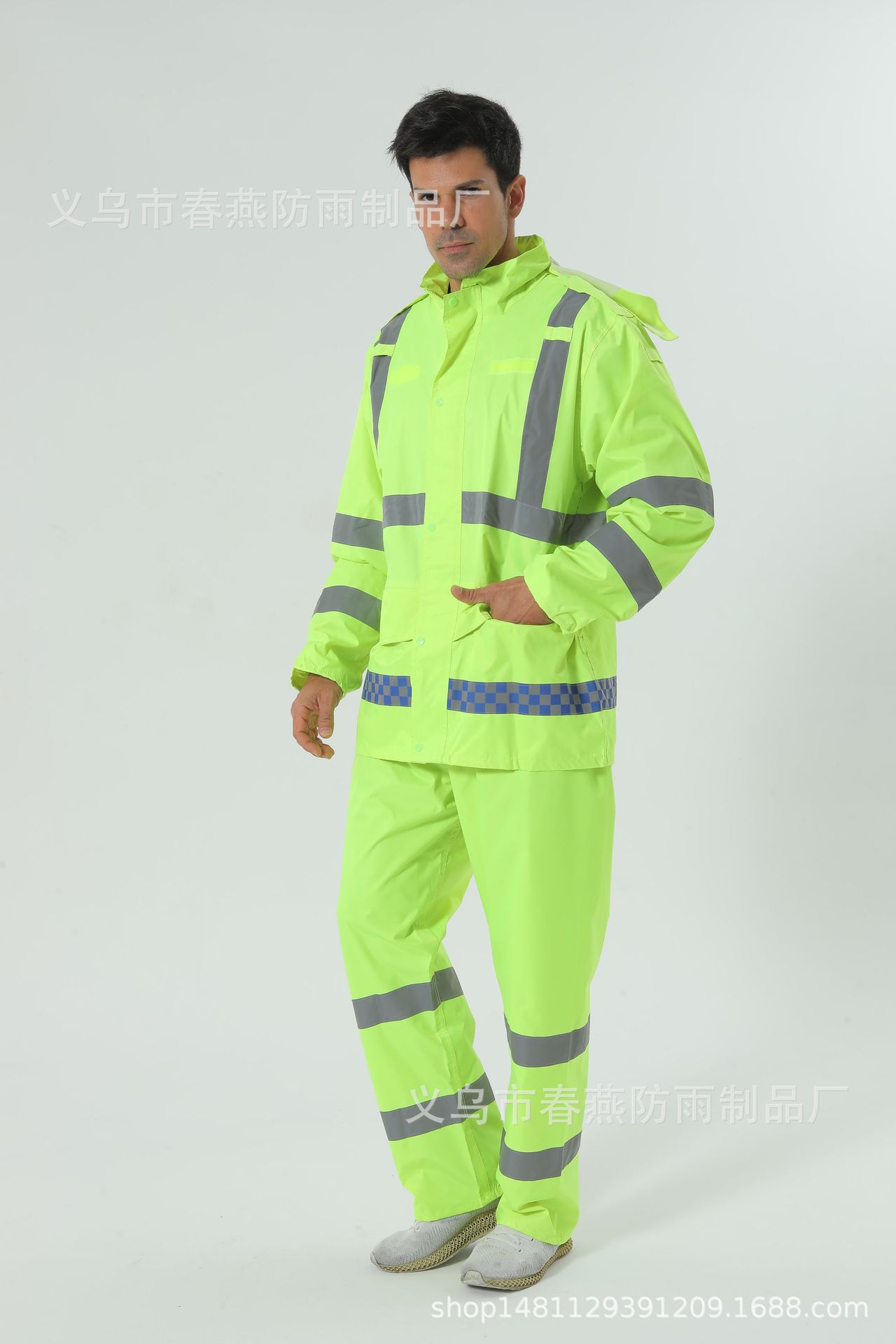 foreign trade export factory direct sales fire protection garden power grid construction safety protection reflective raincoat suit