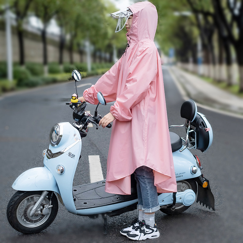 Wholesale Electric Car Battery Car Bicycle Poncho with Sleeves Single Women's Rain Coat Long Full Body Rainproof Double